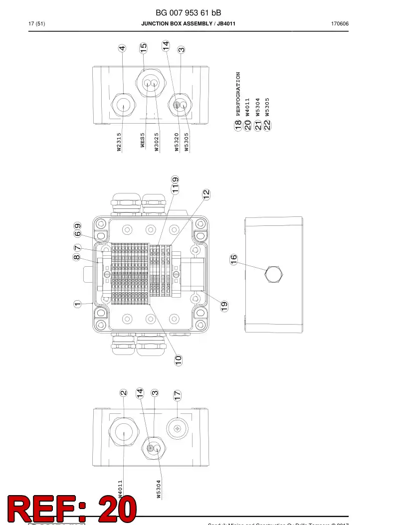BG00865893a BG 008 658 93a Cable Assembly - Sandvik Technical Drawing