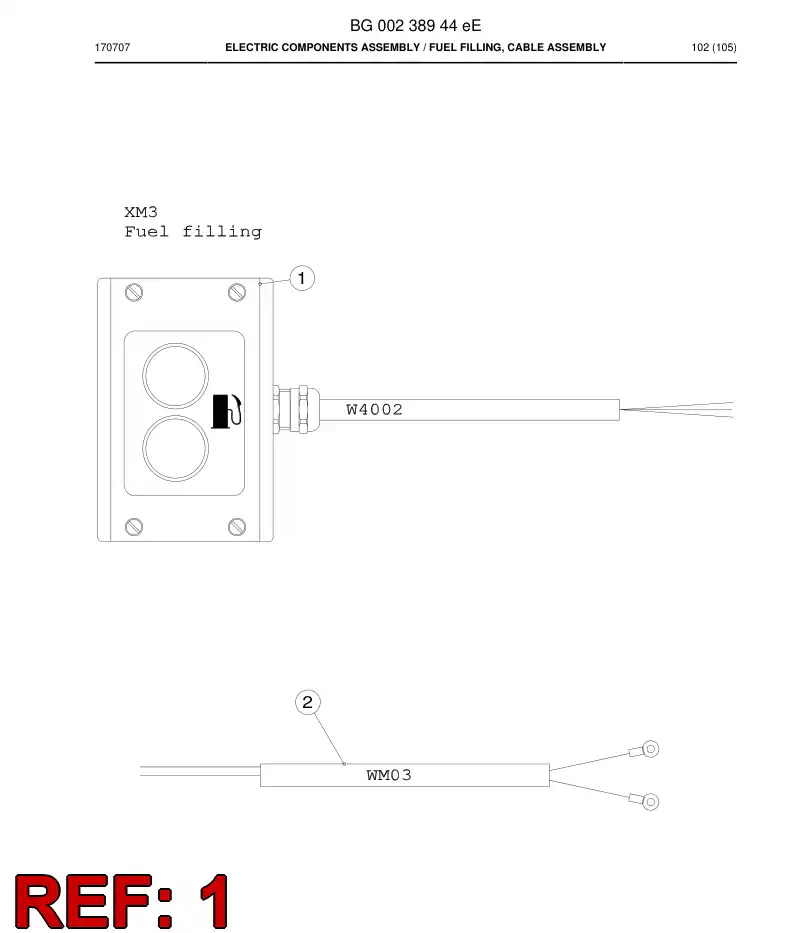 BG00866295a BG 008 662 95a Cable Assembly - Sandvik Technical Drawing