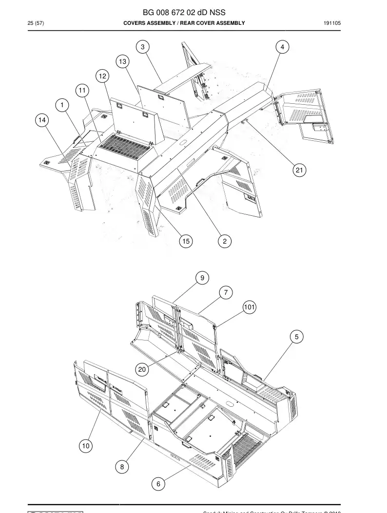 BG00867202d BG 008 672 02d Covers Assembly - Sandvik Technical Drawing
