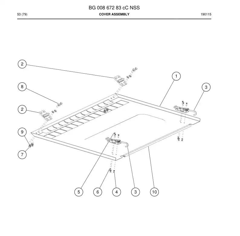 BG00867283c BG 008 672 83c Cover Assembly - Sandvik Technical Drawing