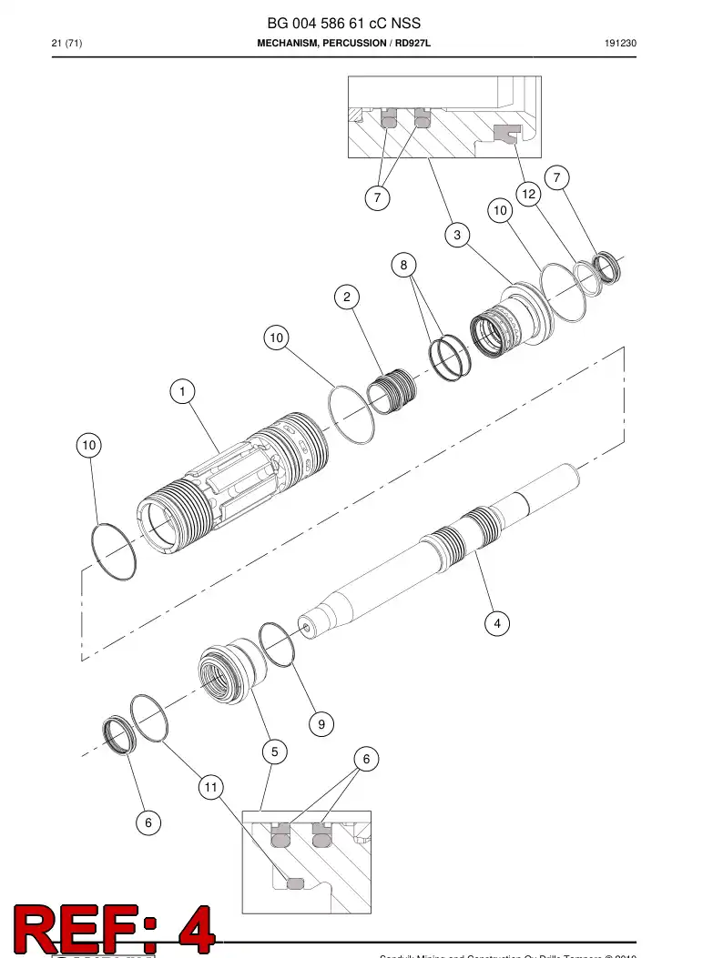 BG00867482a BG 008 674 82a PISTON - Sandvik Technical Drawing