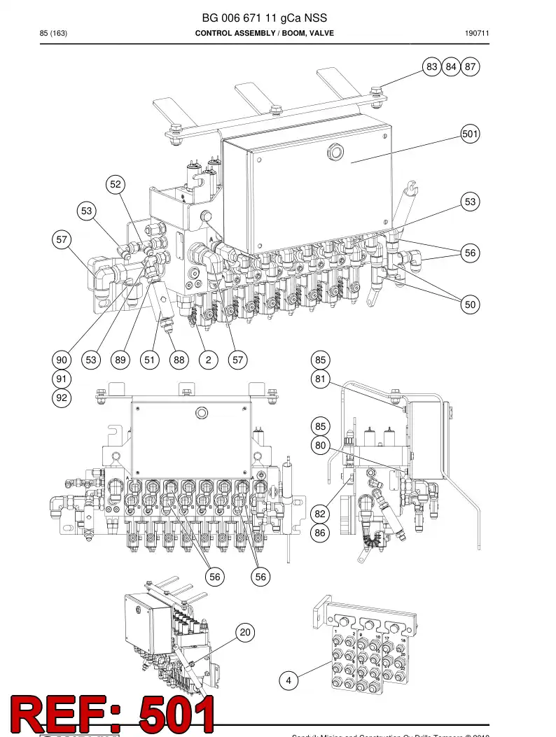 BG00868198e BG 008 681 98e Harness Components - Sandvik Technical Drawing