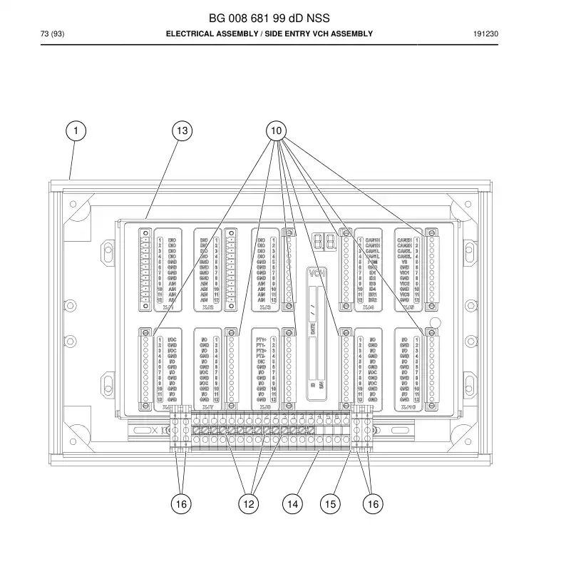 BG00868199d BG 008 681 99d Electrical Assembly - Sandvik Technical Drawing