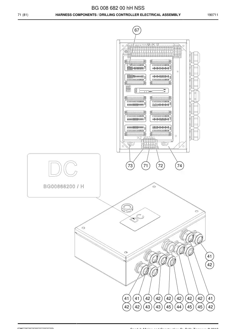 BG00868200h BG 008 682 00h Harness Components - Sandvik Technical Drawing