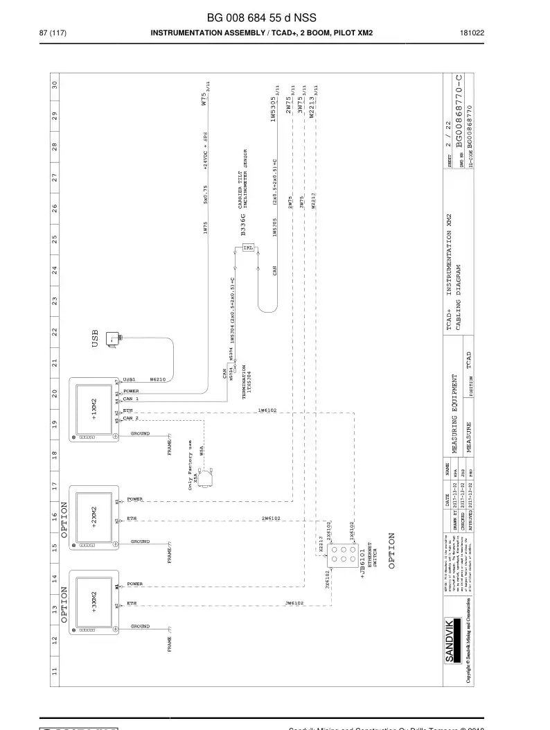 BG00868455d BG 008 684 55d Instrumentation Assembly - Sandvik Technical Drawing