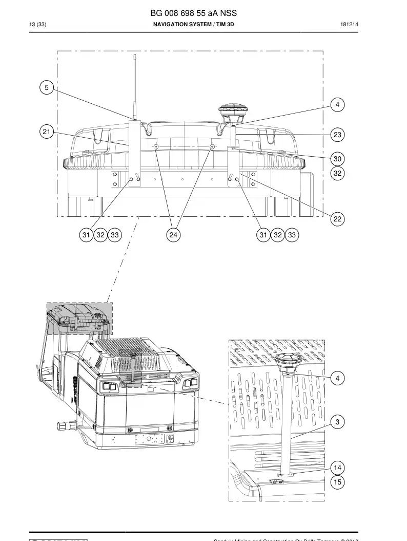 BG00869855a BG 008 698 55a Navigation System - Sandvik Technical Drawing