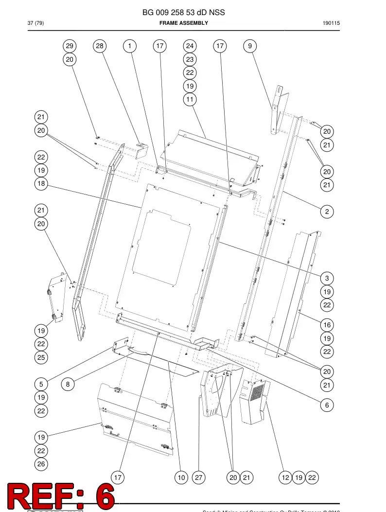 BG00869993b BG 008 699 93b Beam - Sandvik Technical Drawing