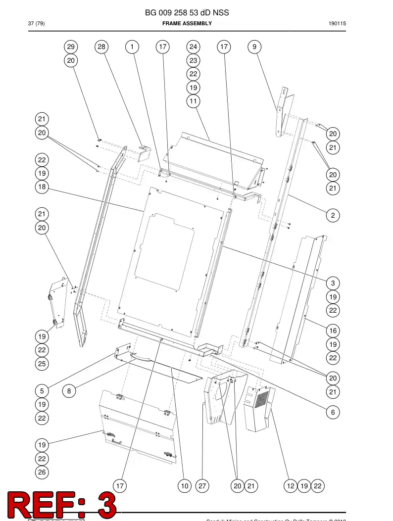 BG00870010a BG 008 700 10a Beam - Sandvik Technical Drawing