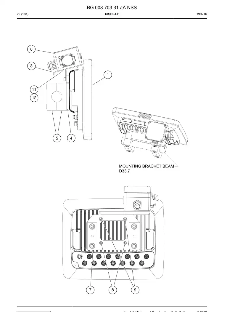 BG00870331a BG 008 703 31a Display - Sandvik Technical Drawing