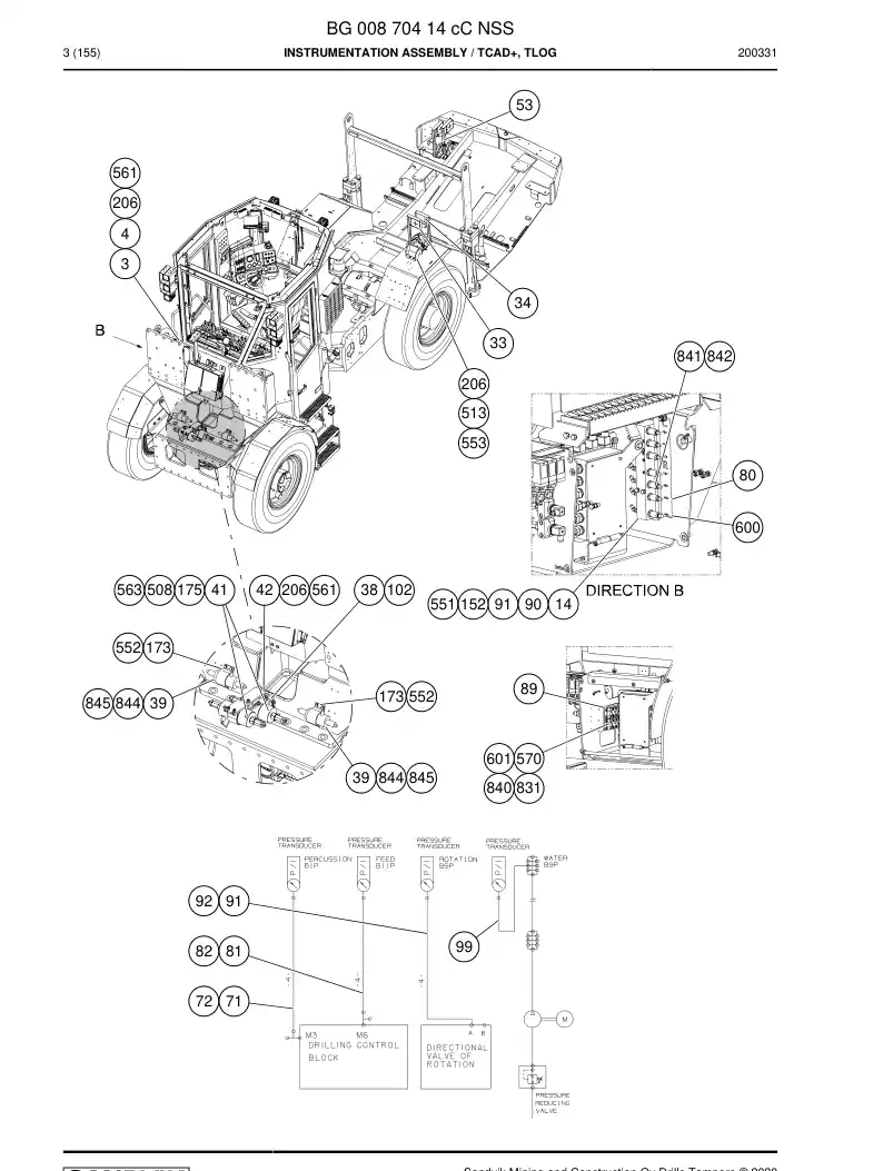 BG00870414c BG 008 704 14c Instrumentation Assembly - Sandvik Technical Drawing