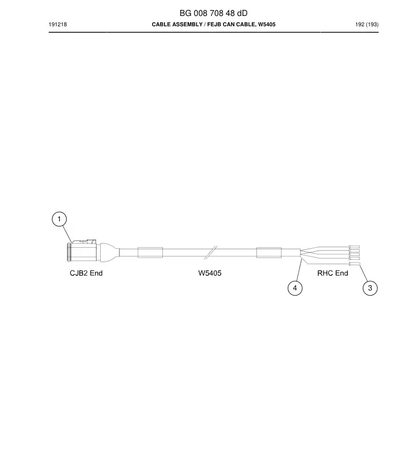 BG00870848d BG 008 708 48d Cable Assembly - Sandvik Technical Drawing