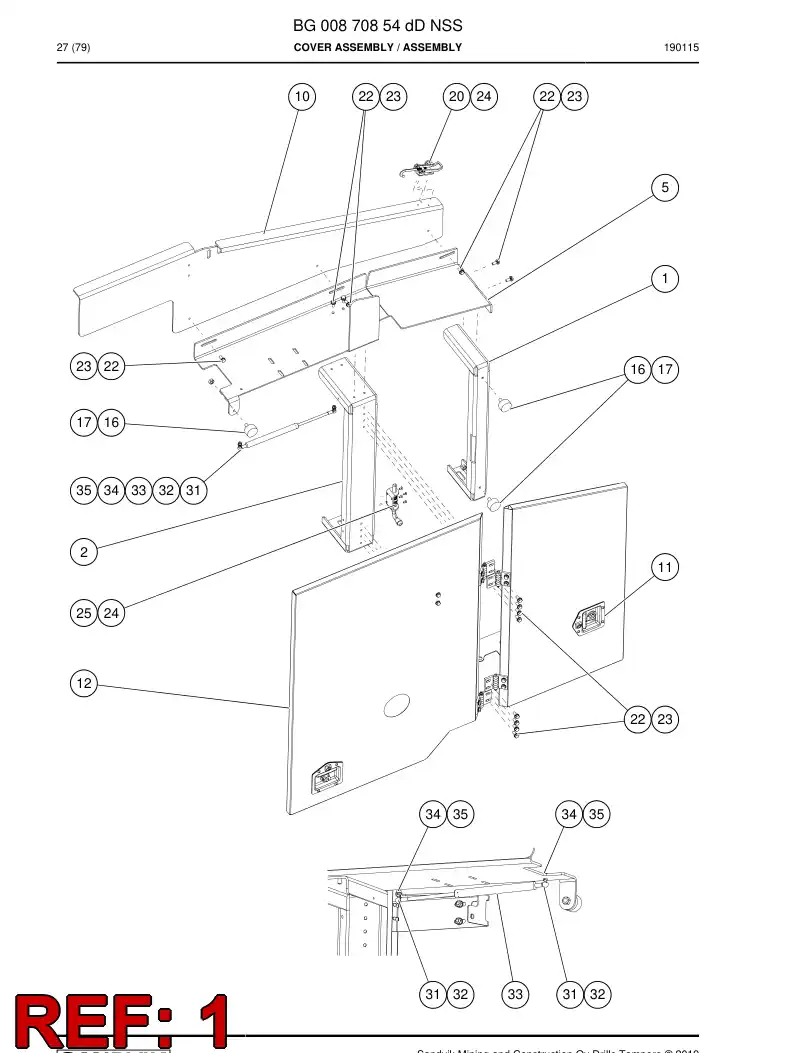 BG00870856a BG 008 708 56a Beam - Sandvik Technical Drawing