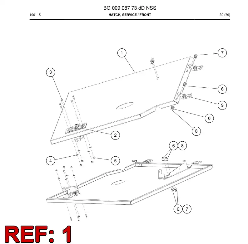 BG00870966c BG 008 709 66c Door - Sandvik Technical Drawing