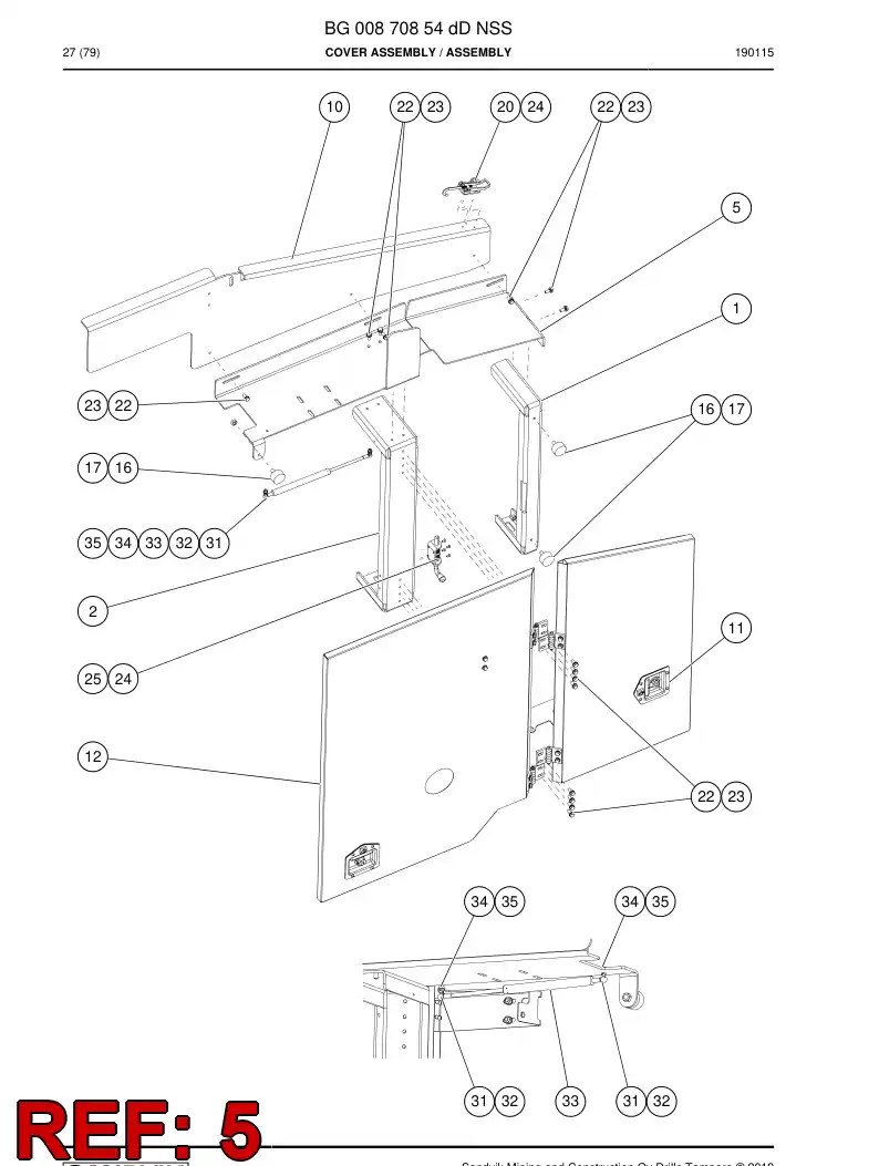 BG00871144d BG 008 711 44d Roof - Sandvik Technical Drawing