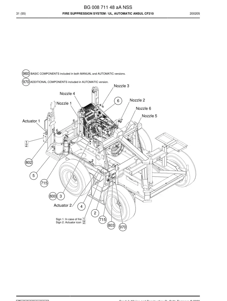 BG00871148a BG 008 711 48a Fire Suppression System - Sandvik Technical Drawing