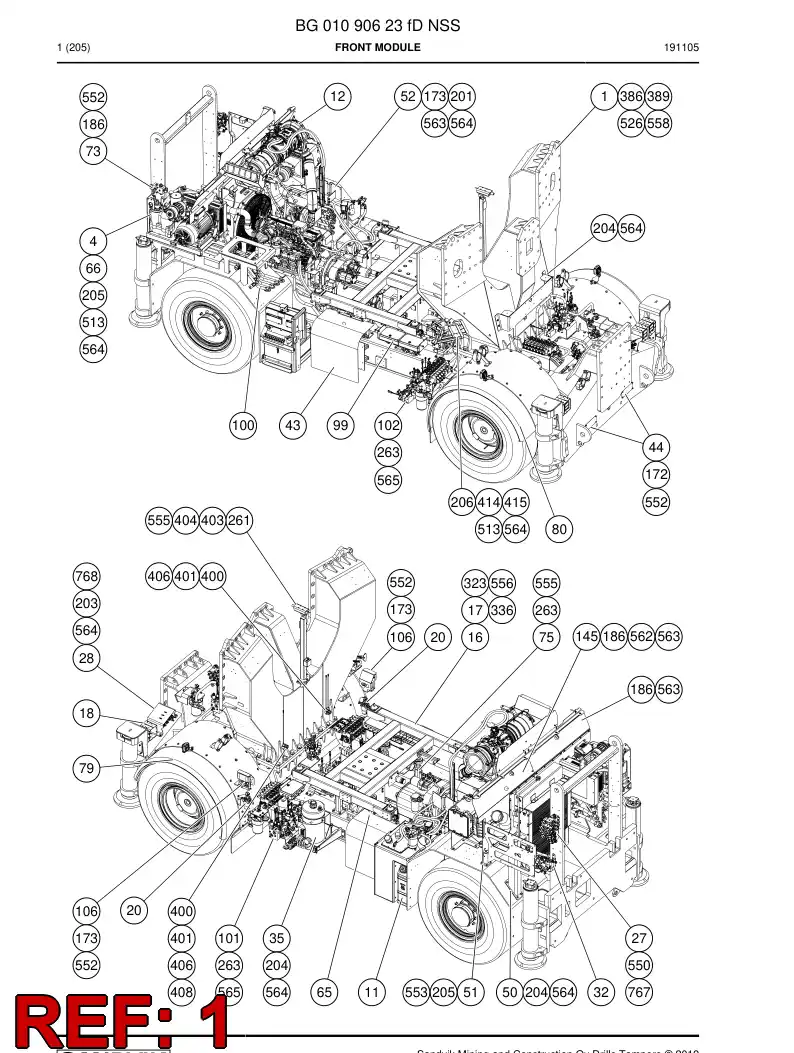 BG00871179b BG 008 711 79b Support, Boom - Sandvik Technical Drawing