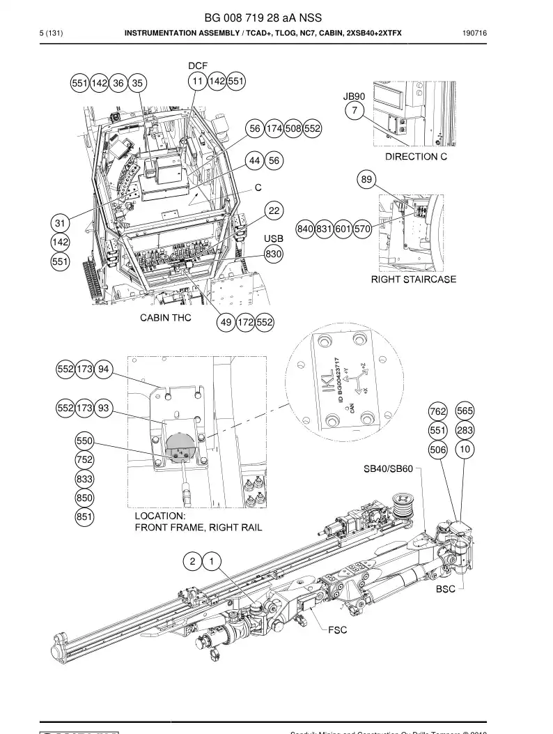 BG00871928a BG 008 719 28a Instrumentation Assembly - Sandvik Technical Drawing