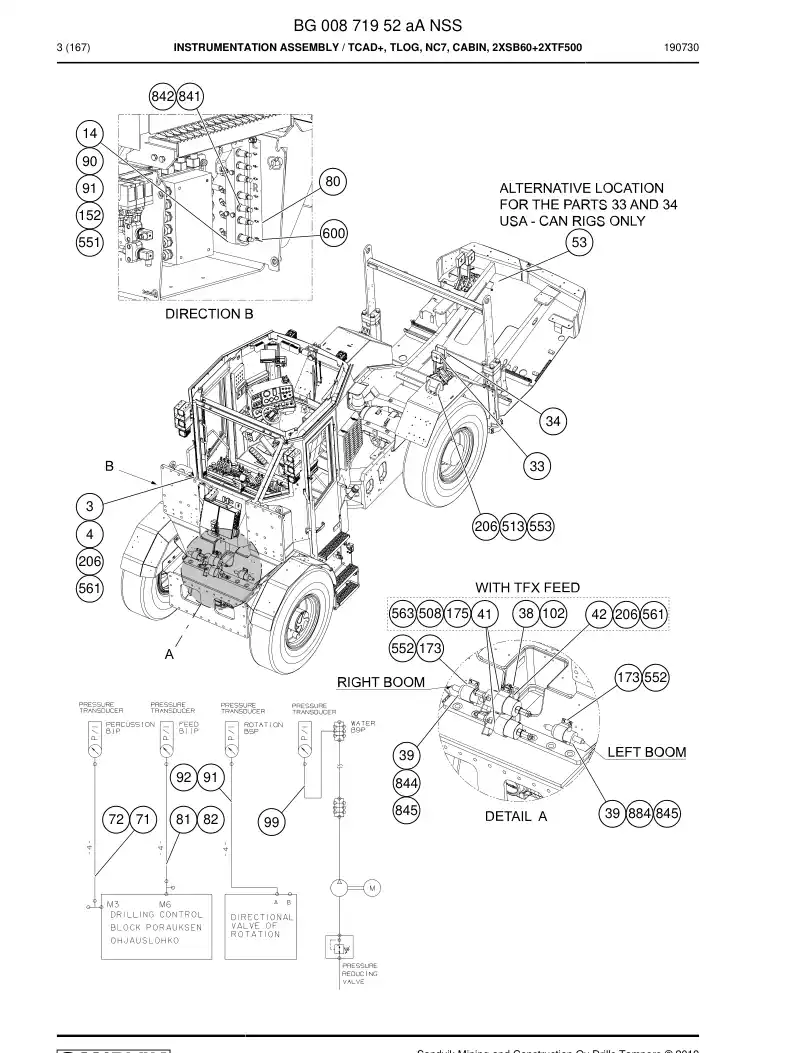 BG00871952a BG 008 719 52a Instrumentation Assembly - Sandvik Technical Drawing