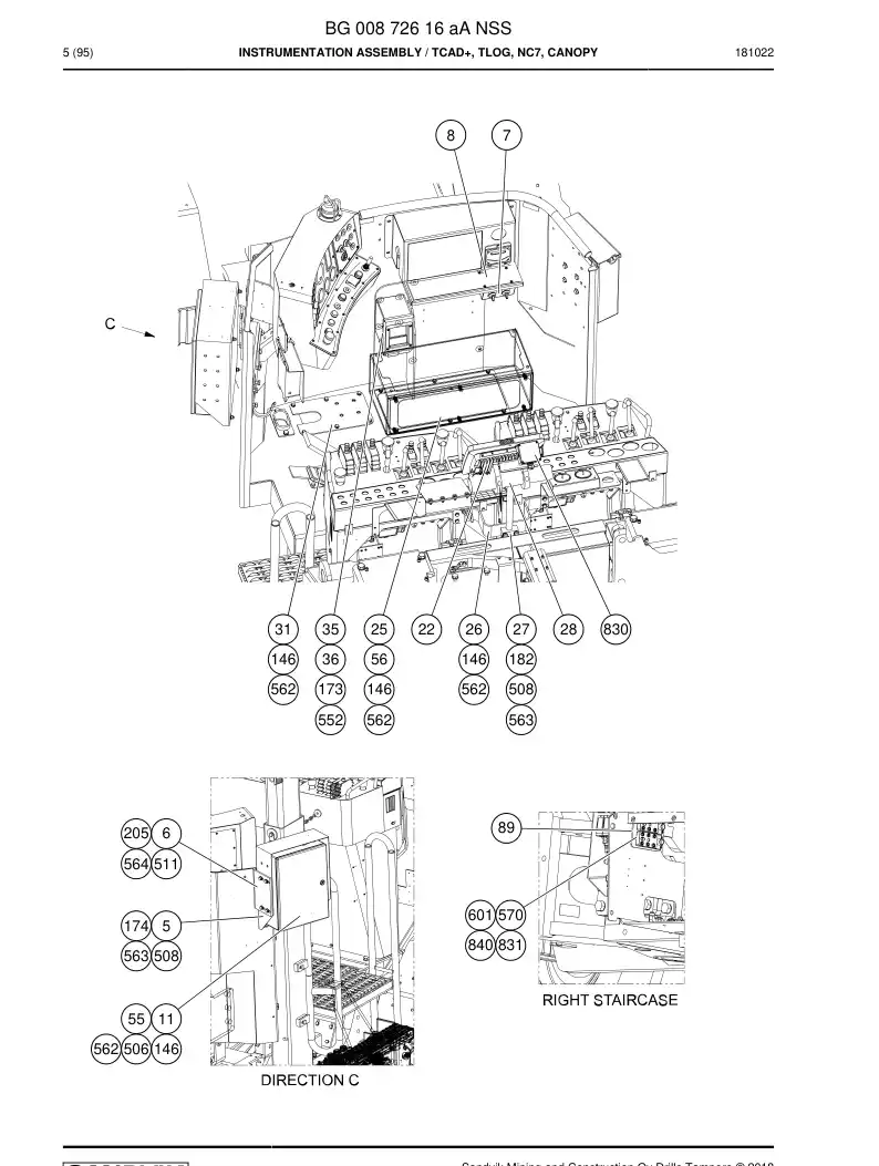 BG00872616a BG 008 726 16a Instrumentation Assembly - Sandvik Technical Drawing