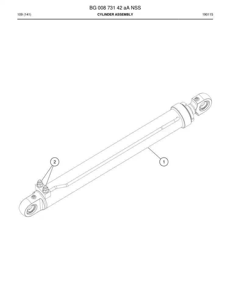 BG00873142a BG 008 731 42a Cylinder Assembly - Sandvik Technical Drawing