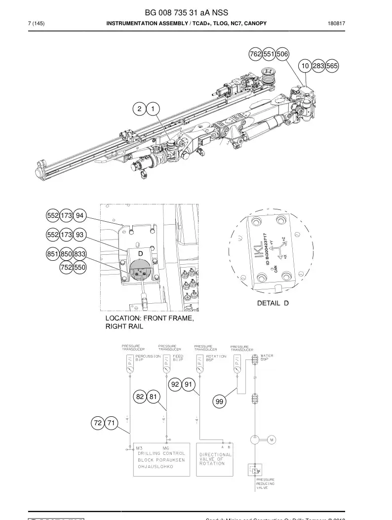 BG00873531a BG 008 735 31a Instrumentation Assembly - Sandvik Technical Drawing