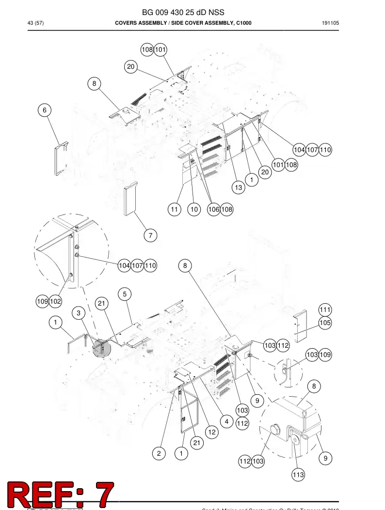 BG00873666a BG 008 736 66a Cover, Side - Sandvik Technical Drawing