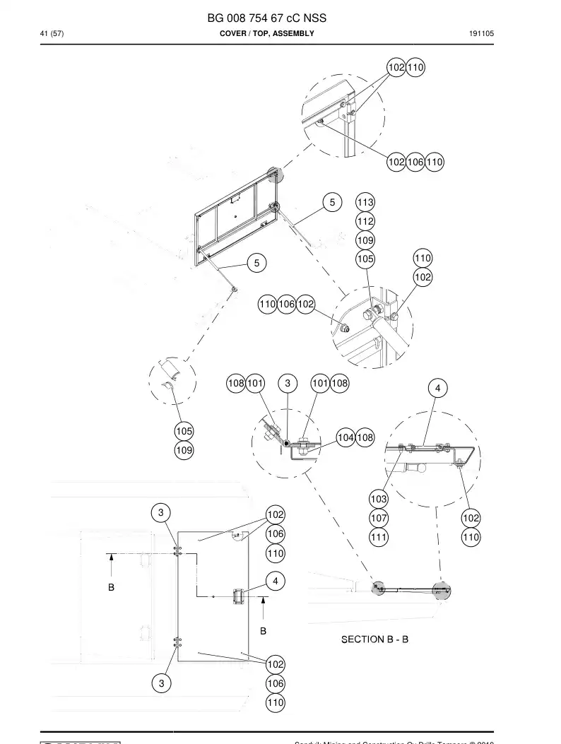 BG00875467c BG 008 754 67c Cover - Sandvik Technical Drawing