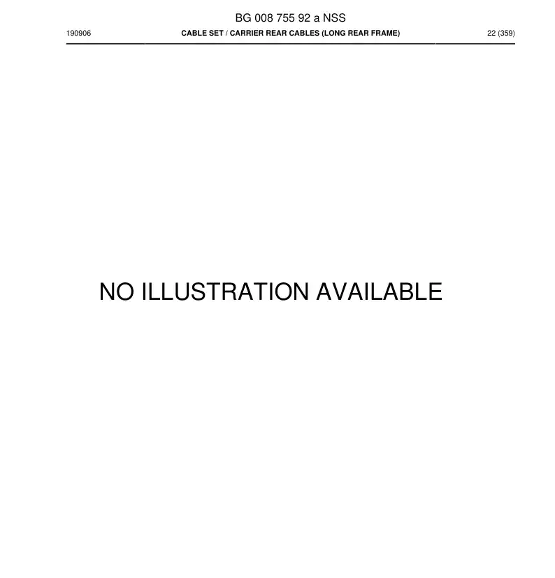 BG00875592a BG 008 755 92a Cable Set - Sandvik Technical Drawing