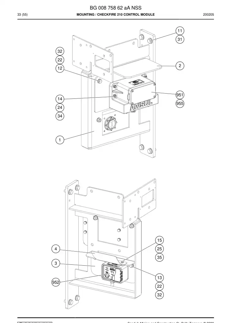BG00875862a BG 008 758 62a Mounting - Sandvik Technical Drawing