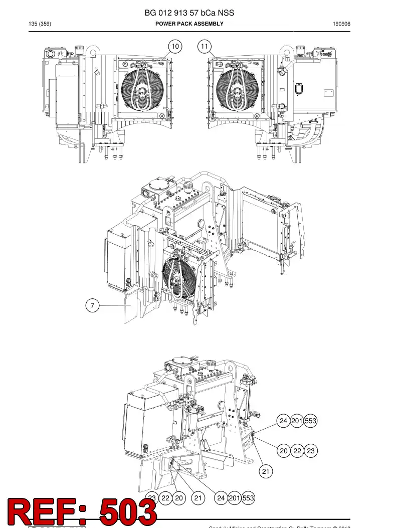 BG00876109a BG 008 761 09a Cable Set - Sandvik Technical Drawing