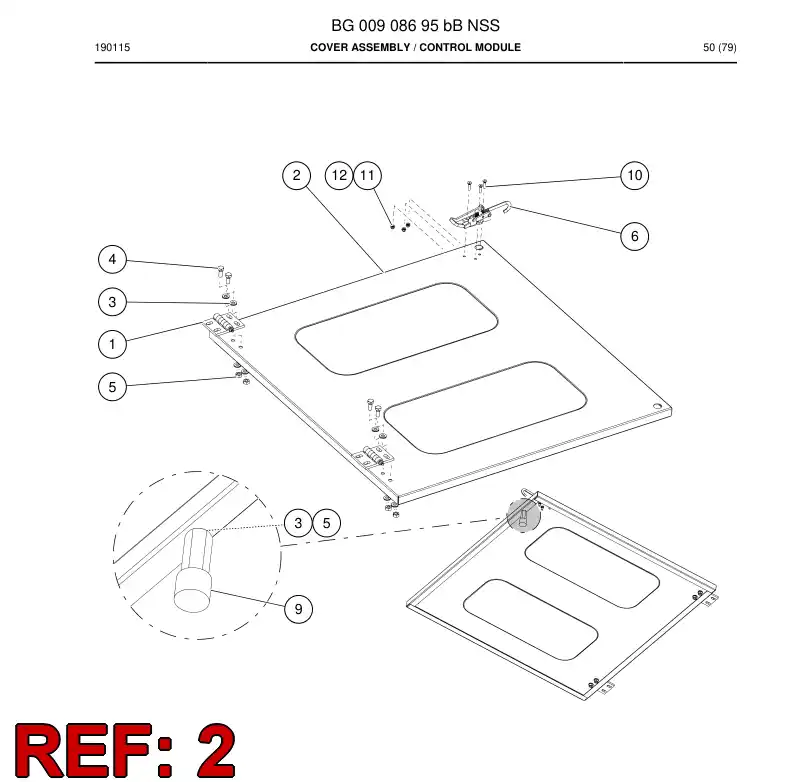 BG00876370b BG 008 763 70b Roof - Sandvik Technical Drawing