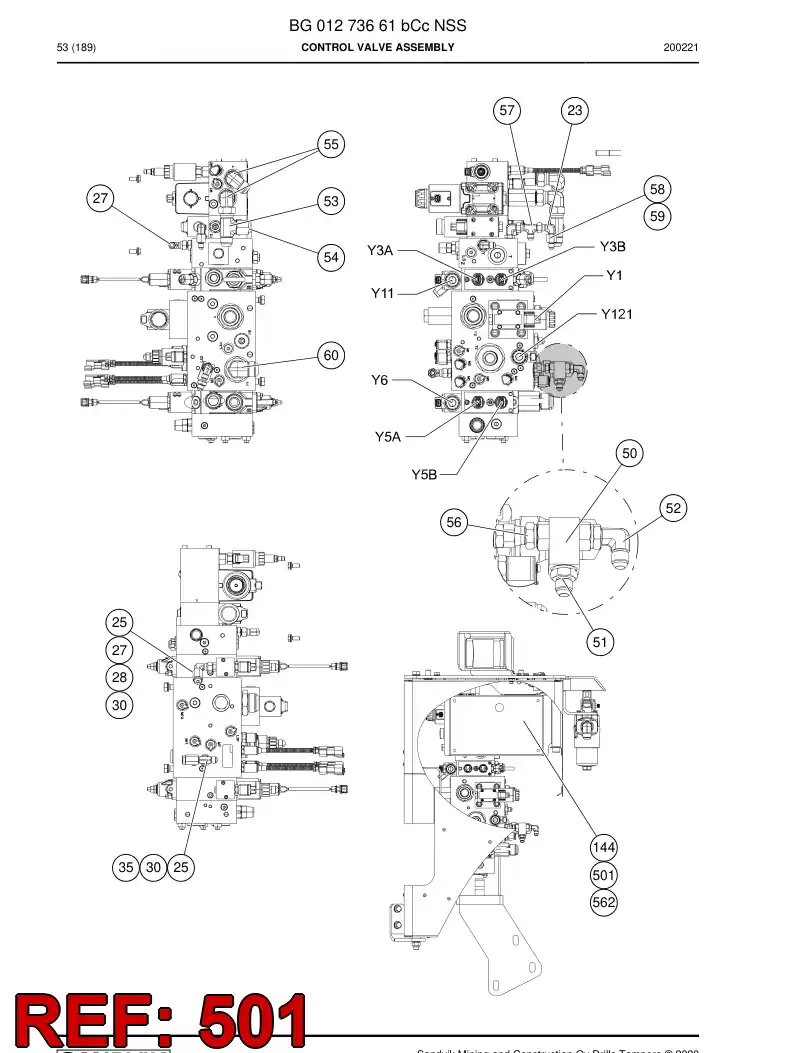 BG00876501f BG 008 765 01f Electrical Assembly - Sandvik Technical Drawing