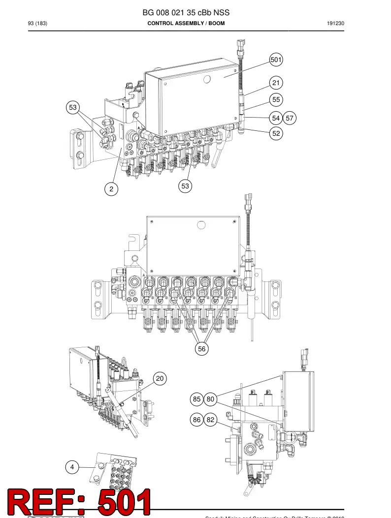 BG00876502e BG 008 765 02e Electrical Assembly - Sandvik Technical Drawing