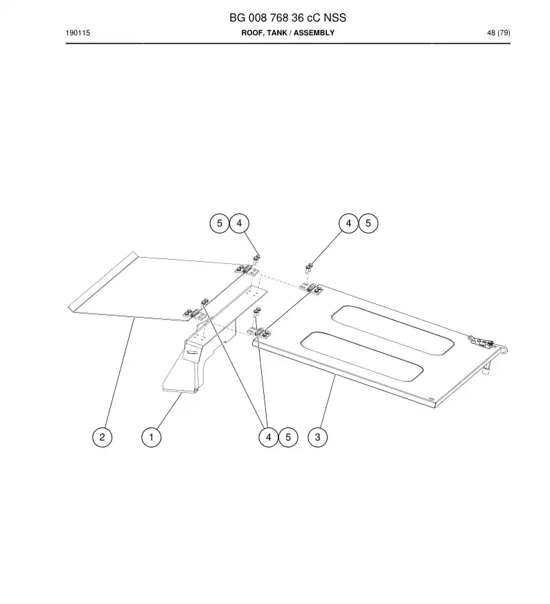 BG00876836c BG 008 768 36c Roof, Tank - Sandvik Technical Drawing