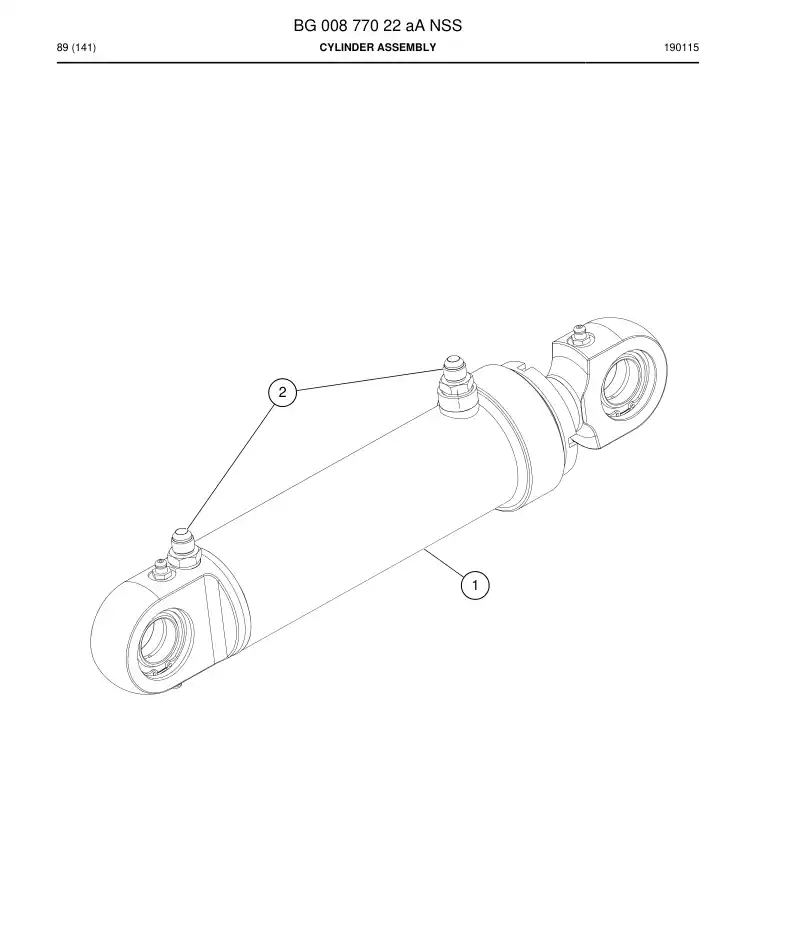 BG00877022a BG 008 770 22a Cylinder Assembly - Sandvik Technical Drawing
