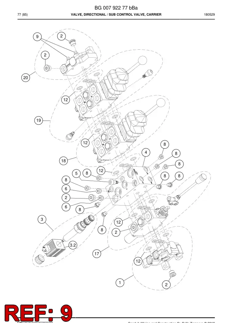 BG00877330a BG 008 773 30a Tie Rod - Sandvik Technical Drawing