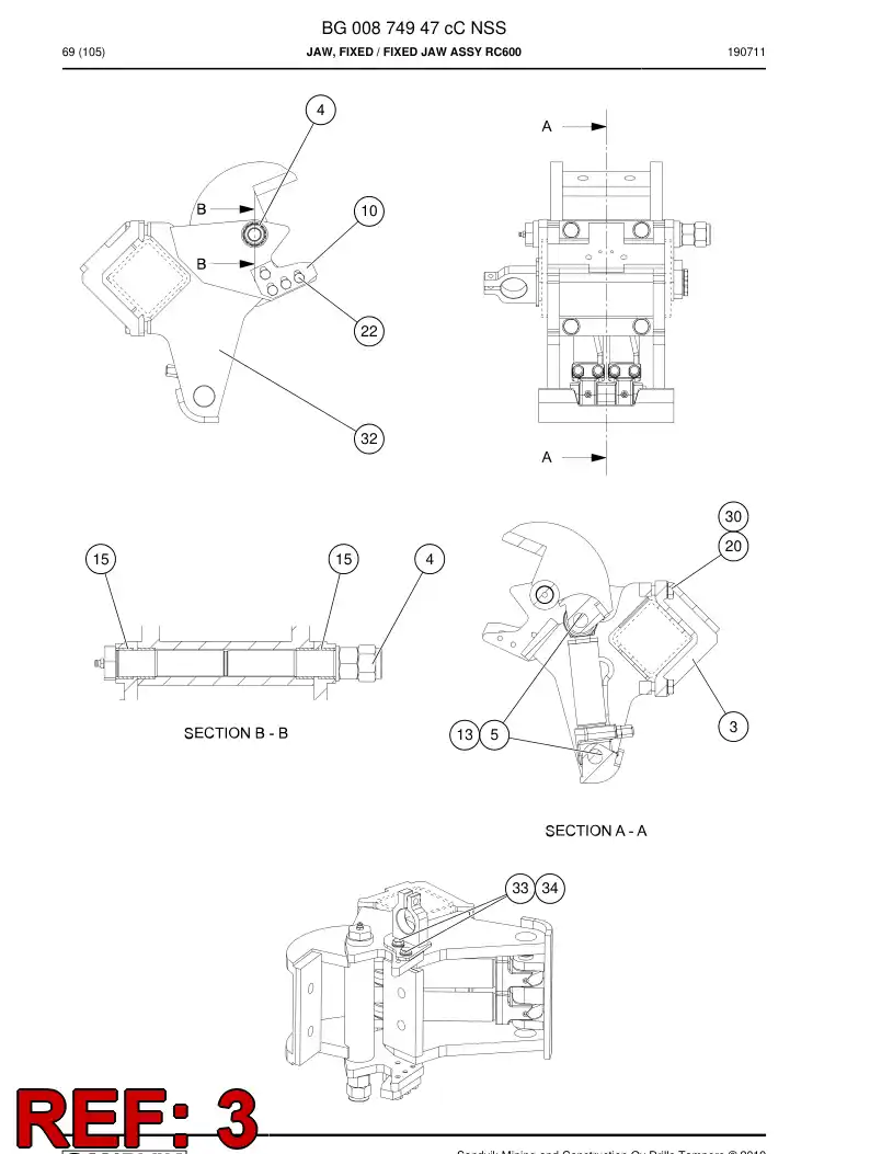 BG00878197a BG 008 781 97a Frame - Sandvik Technical Drawing