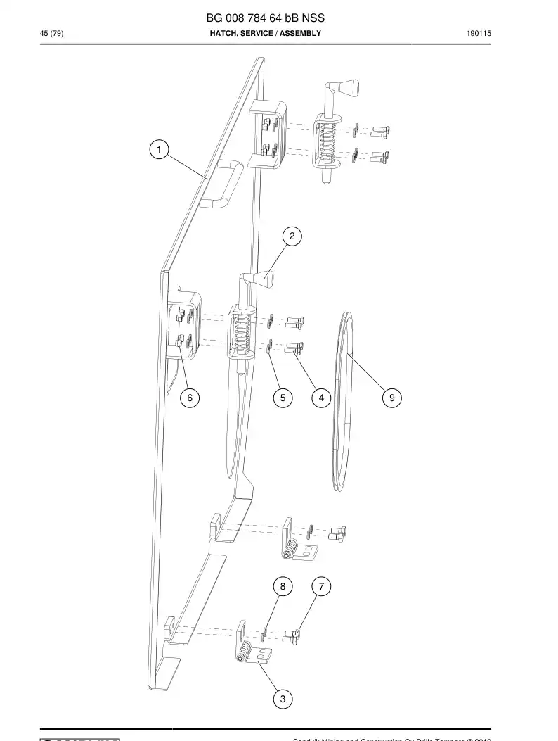 BG00878464c BG 008 784 64c Hatch, Service - Sandvik Technical Drawing