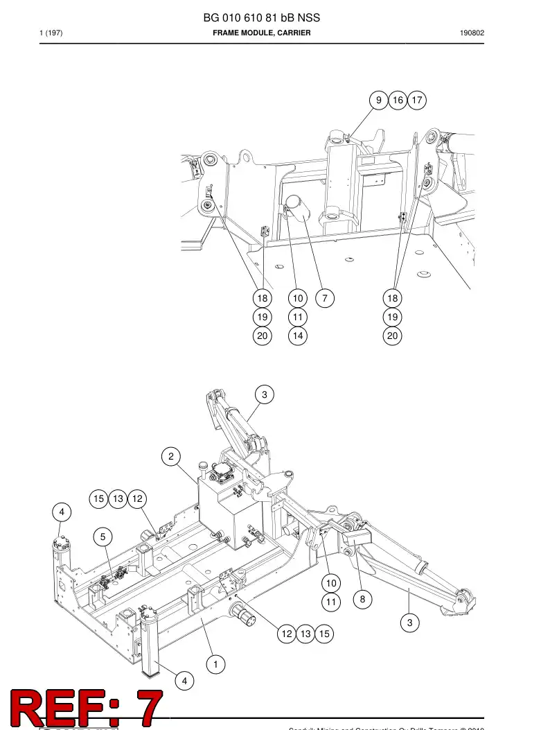 BG00878627a BG 008 786 27a Support, Hose - Sandvik Technical Drawing
