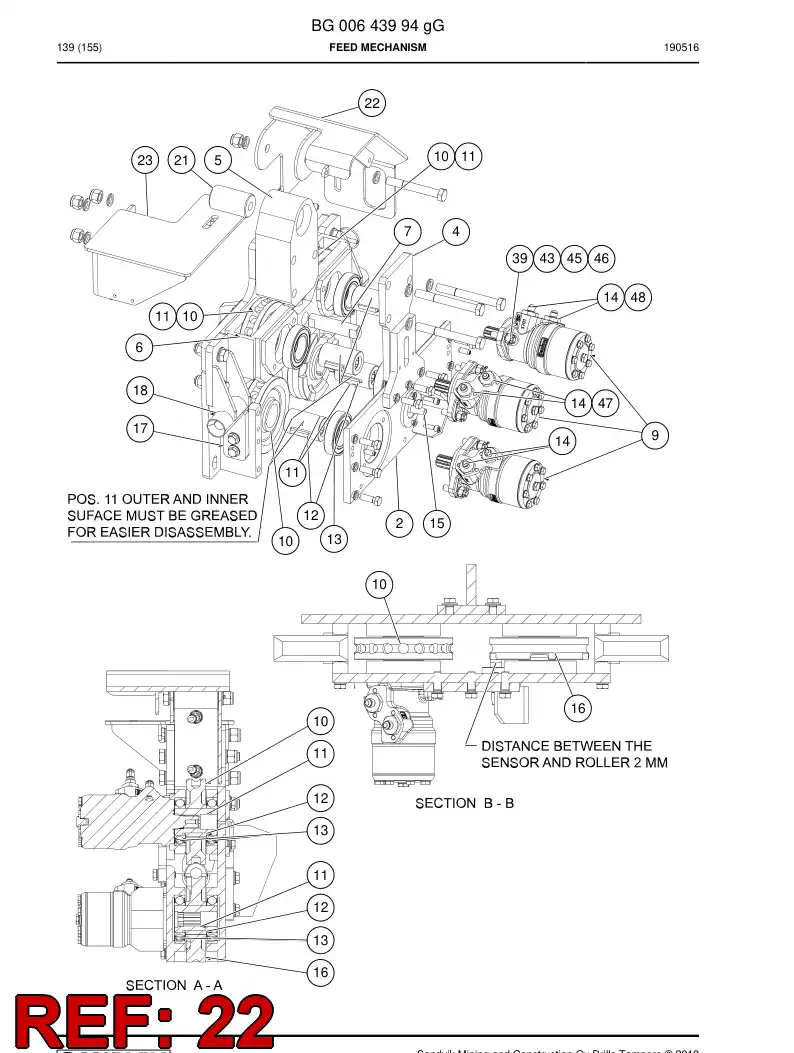 BG00878657a BG 008 786 57a Handle - Sandvik Technical Drawing