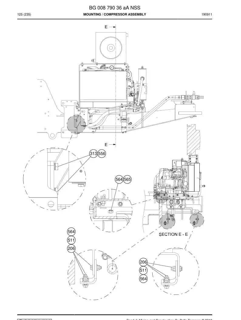 BG00879036a BG 008 790 36a Mounting - Sandvik Technical Drawing