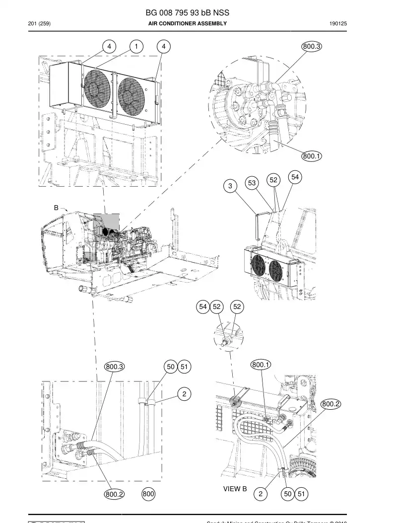 BG00879593b BG 008 795 93b Air Conditioner Assembly - Sandvik Technical Drawing