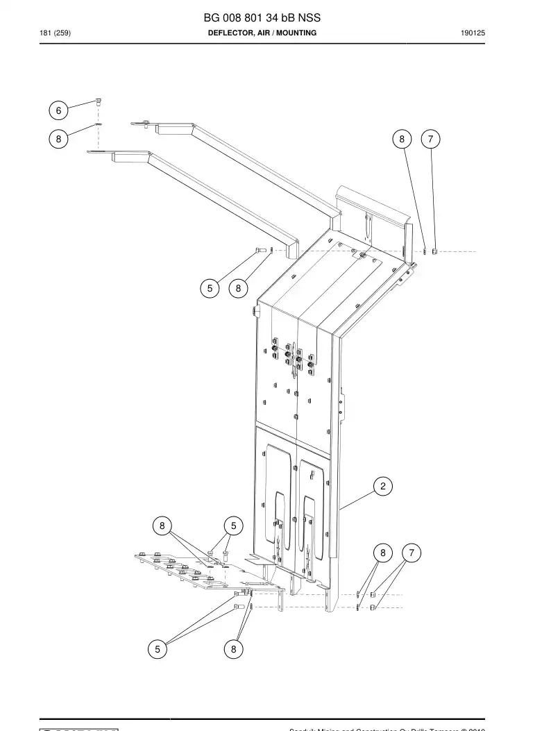 BG00880134b BG 008 801 34b Deflector, Air - Sandvik Technical Drawing