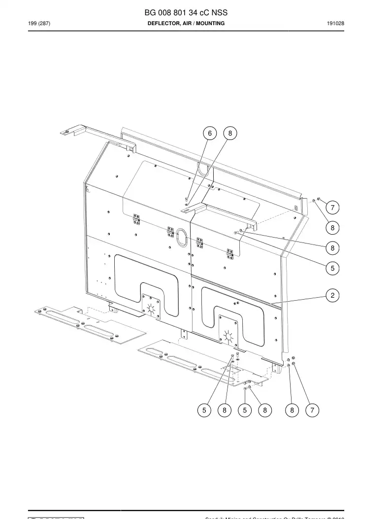 BG00880134c BG 008 801 34c Deflector, Air - Sandvik Technical Drawing