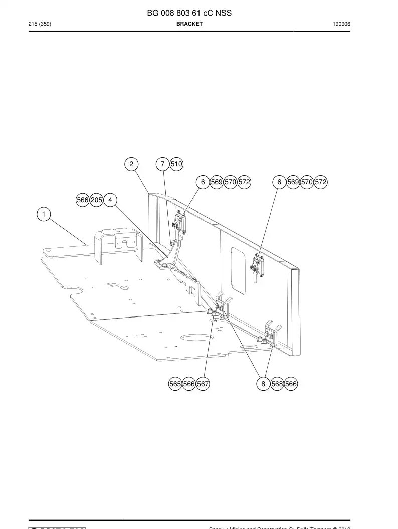 BG00880361c BG 008 803 61c Bracket - Sandvik Technical Drawing