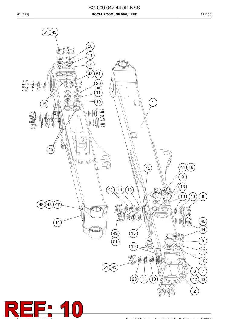 BG00881037a BG 008 810 37a Slipper Pad - Sandvik Technical Drawing