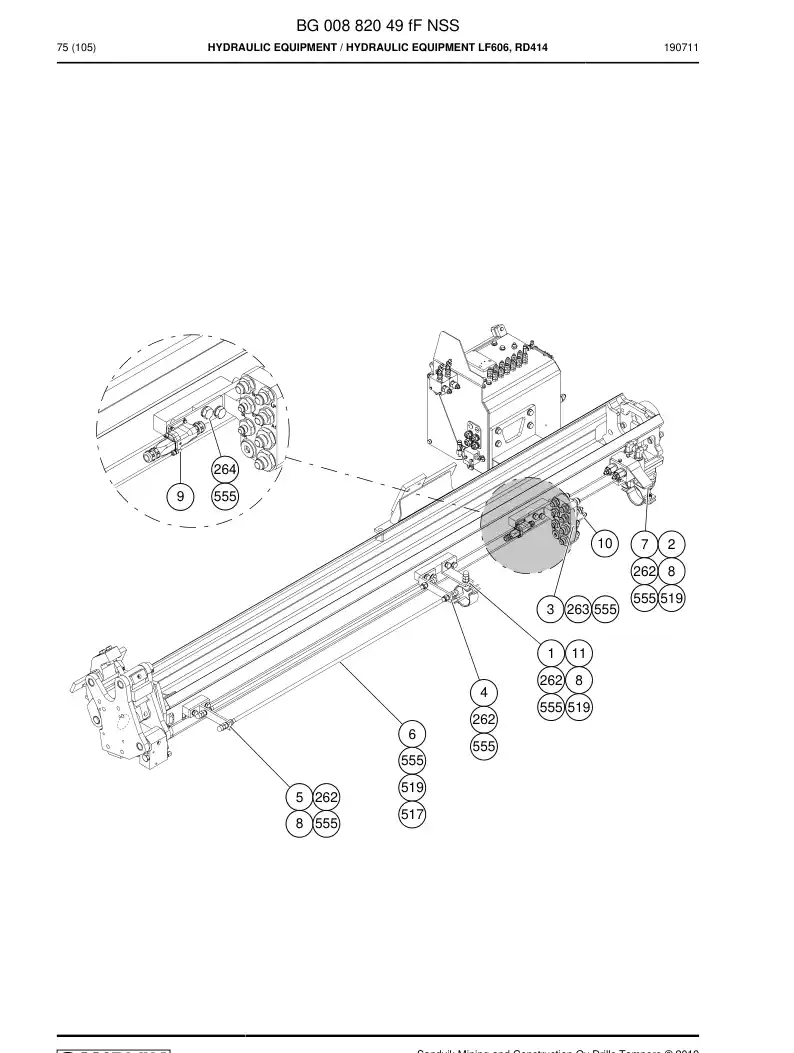 BG00882049f BG 008 820 49f Hydraulic Equipment - Sandvik Technical Drawing