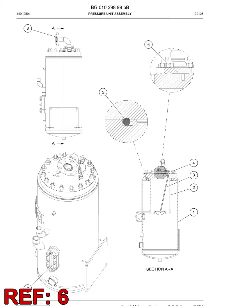 BG00882392a BG 008 823 92a Gasket - Sandvik Technical Drawing