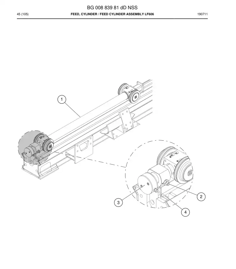 BG00883981d BG 008 839 81d Feed, Cylinder - Sandvik Technical Drawing
