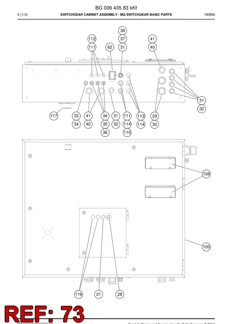 BG00886953b BG 008 869 53b Wiring Harness Assembly - Sandvik Technical Drawing
